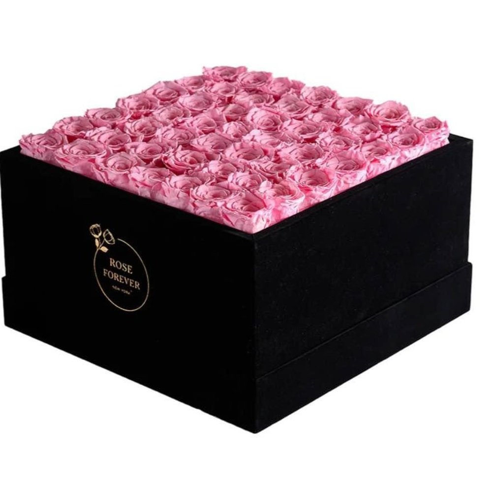 Forever Roses 36 Pink Roses Velvet Box with Lid